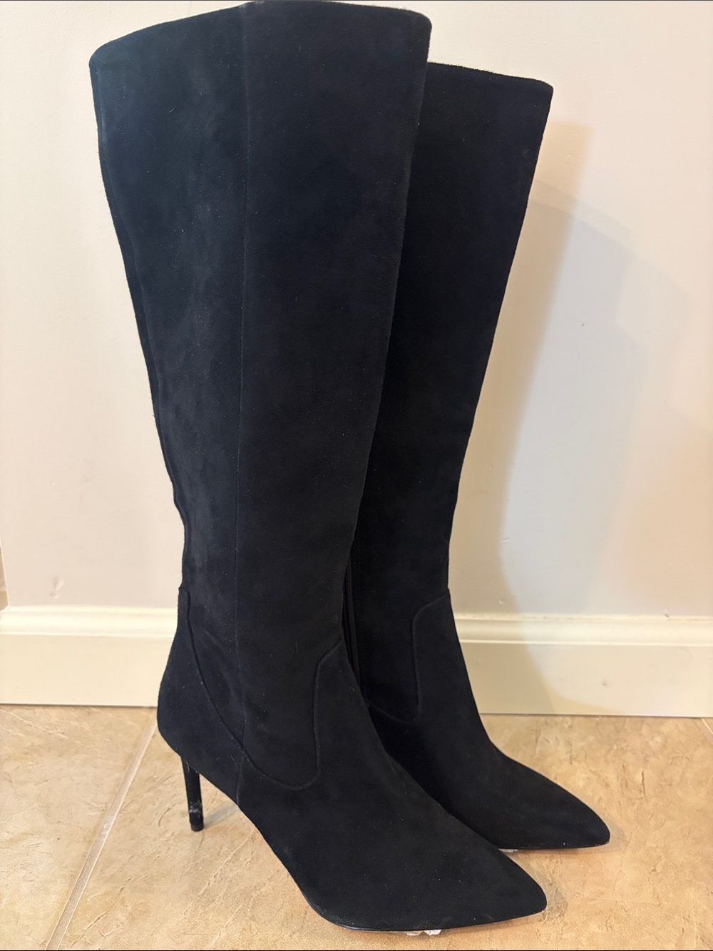 Antonio Melani Valerie Suede Tall Shaft Dress Boots Black